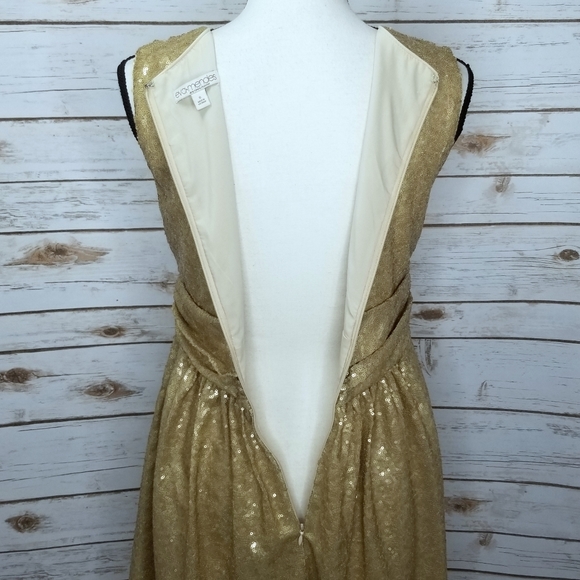 Eva Mendes New York &Company Gold Sequin Dress Size Small - Picture 7 of 8